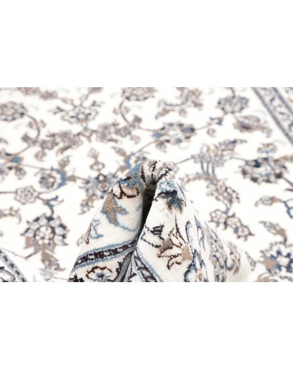 Tappeto Nain Kashmar Persia bianco grigio 201x297