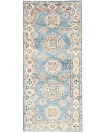 Tappeto Kazak Afghanistan beige azzurro 84x185