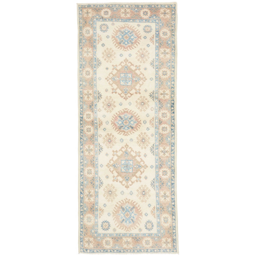 Tappeto Kazak Afghanistan bianco 82x196