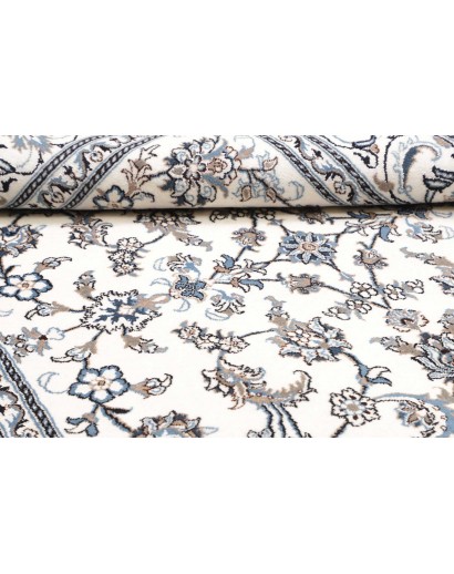 Tappeto Nain Kashmar Persia bianco grigio 201x297