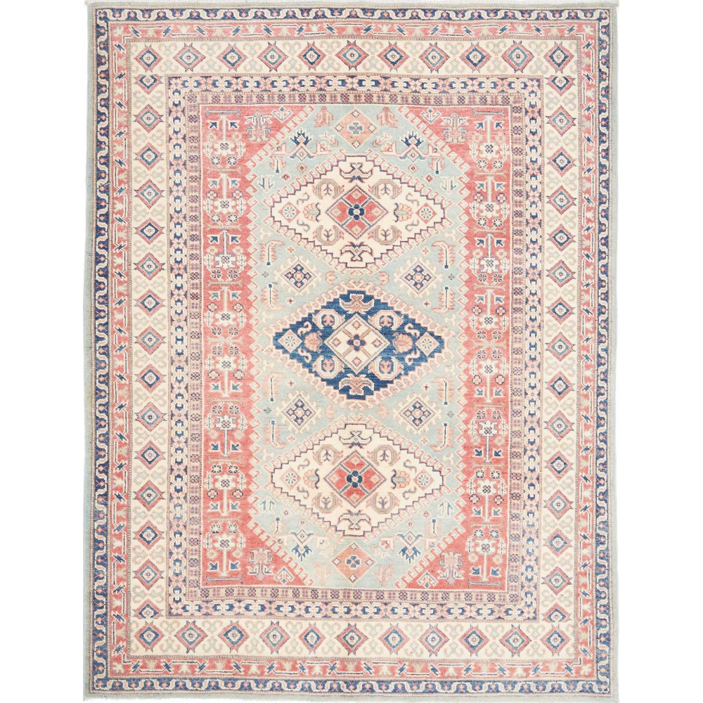 Tappeto Kazak Afghanistan bianco marrone 147x194