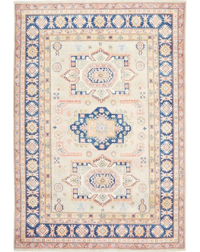 Tappeto Kazak Afghanistan bianco grigio 167x240