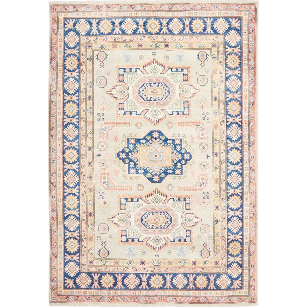 Tappeto Kazak Afghanistan bianco grigio 167x240