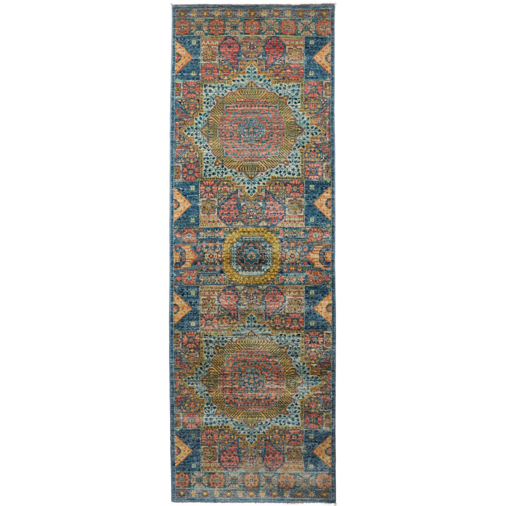 Tappeto Mamlouk Pakistan azzurro 82x255