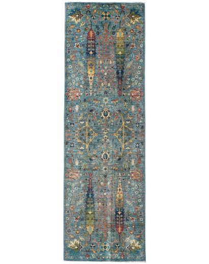 Tappeto Shahi Fine Pakistan azzurro grigio 77x248