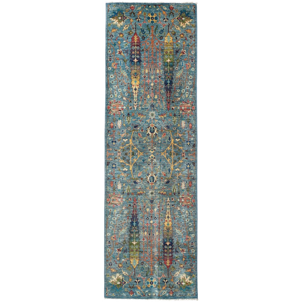 Tappeto Shahi Fine Pakistan azzurro grigio 77x248