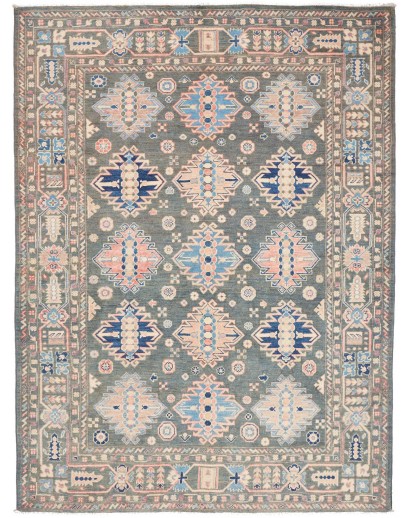 Tappeto Kazak Afghanistan azzurro bianco 174x230