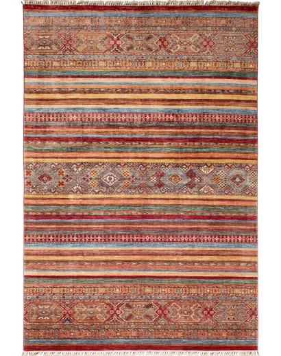 Tappeto Samarkand Pakistan rosso arancione 206x300