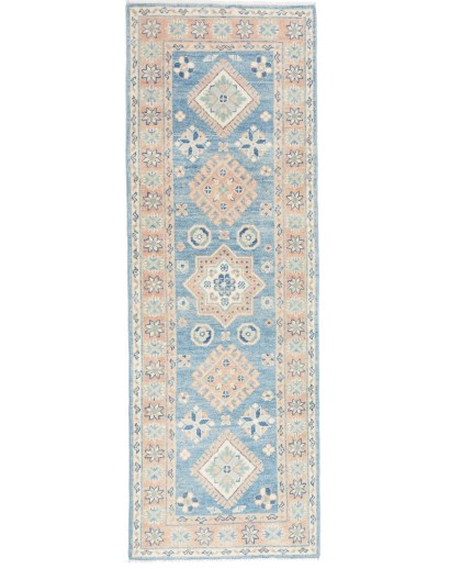 Tappeto Kazak Afghanistan bianco grigio 61x177