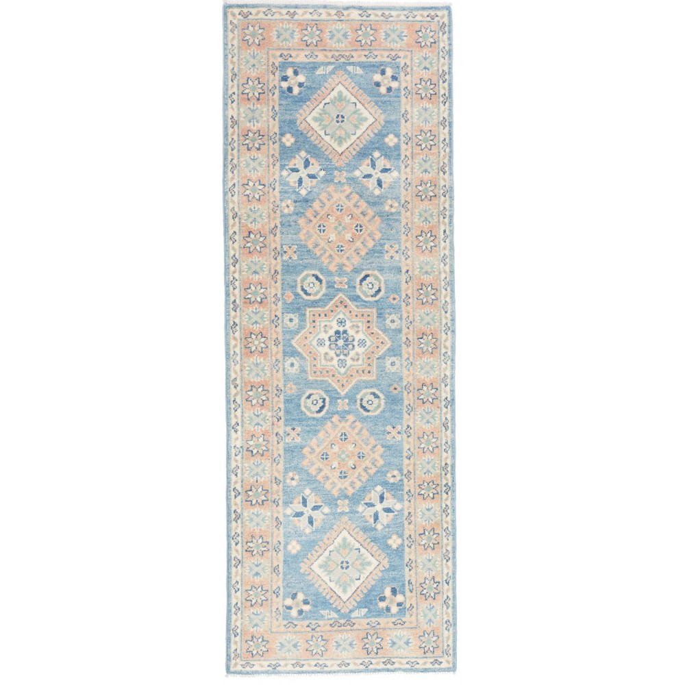 Tappeto Kazak Afghanistan bianco grigio 61x177