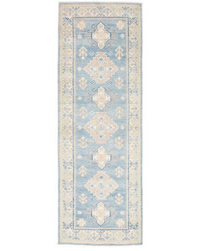 Tappeto Kazak Afghanistan bianco grigio 60x181