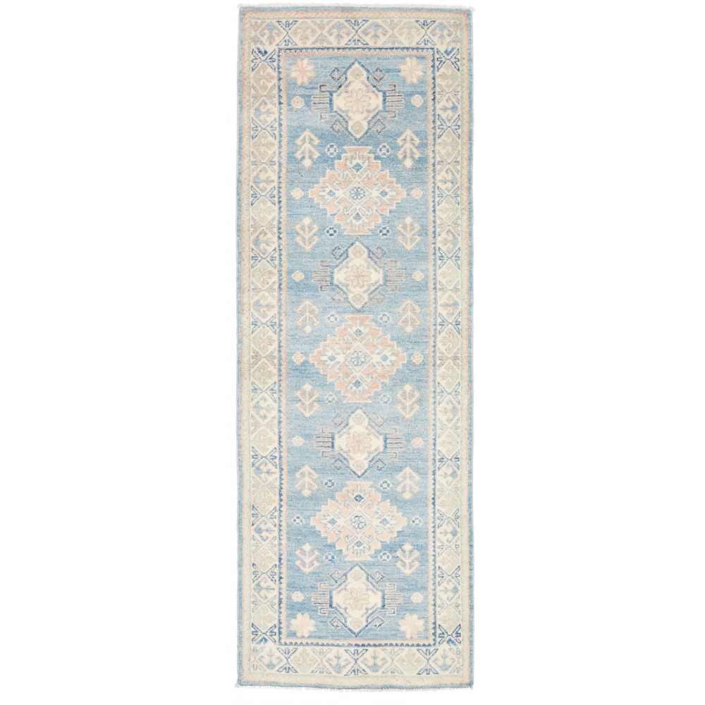 Tappeto Kazak Afghanistan bianco grigio 60x181