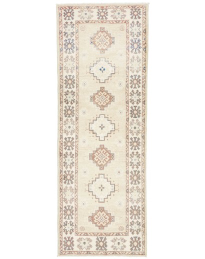Tappeto Kazak Afghanistan bianco azzurro 64x180