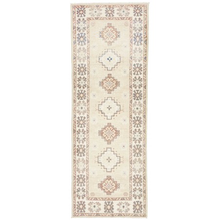 Tappeto Kazak Afghanistan bianco azzurro 64x180