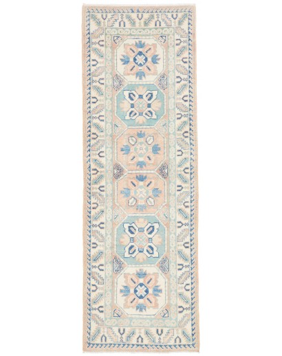 Tappeto Kazak Afghanistan bianco grigio 61x182