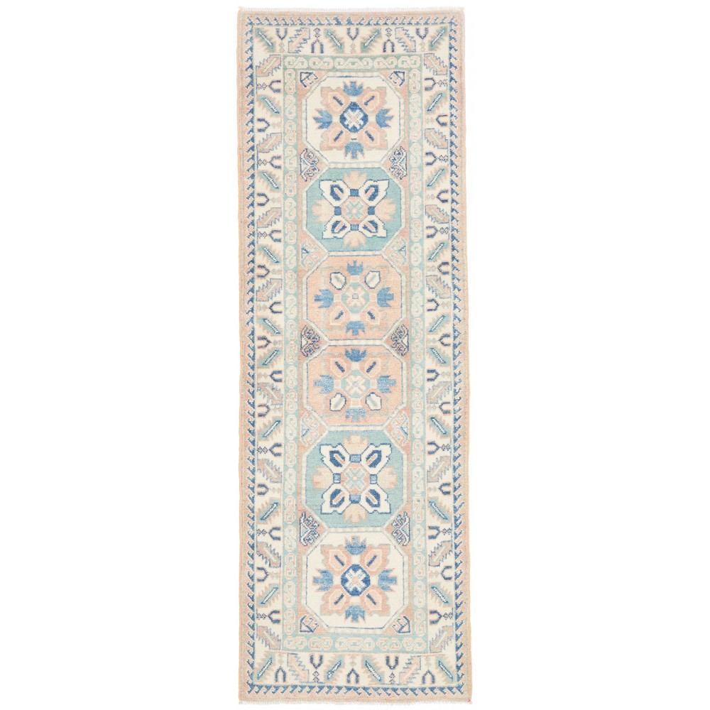 Tappeto Kazak Afghanistan bianco grigio 61x182