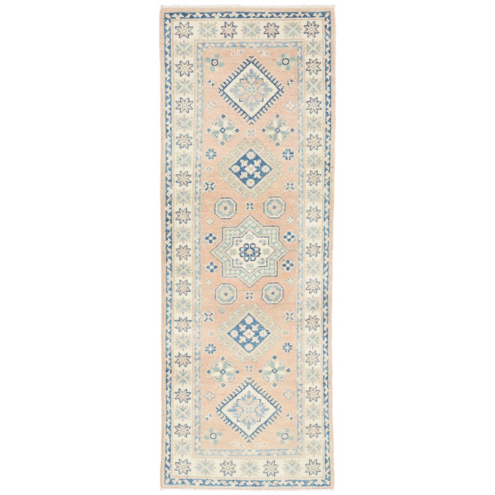 Tappeto Kazak Afghanistan bianco grigio 62x175