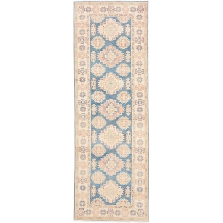 Tappeto Kazak Afghanistan bianco azzurro 82x248