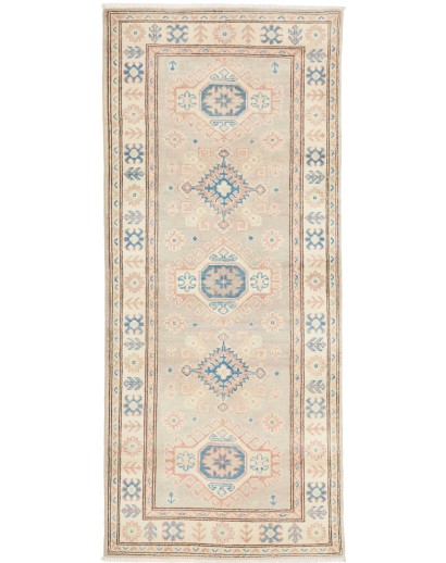 Tappeto Kazak Afghanistan bianco azzurro 86x198