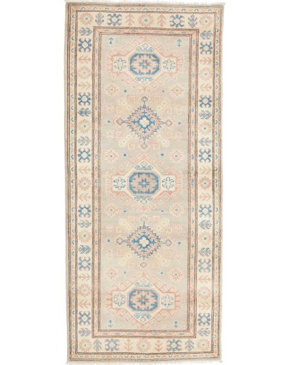 Tappeto Kazak Afghanistan bianco azzurro 86x201