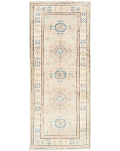 Tappeto Kazak Afghanistan bianco beige 80x197