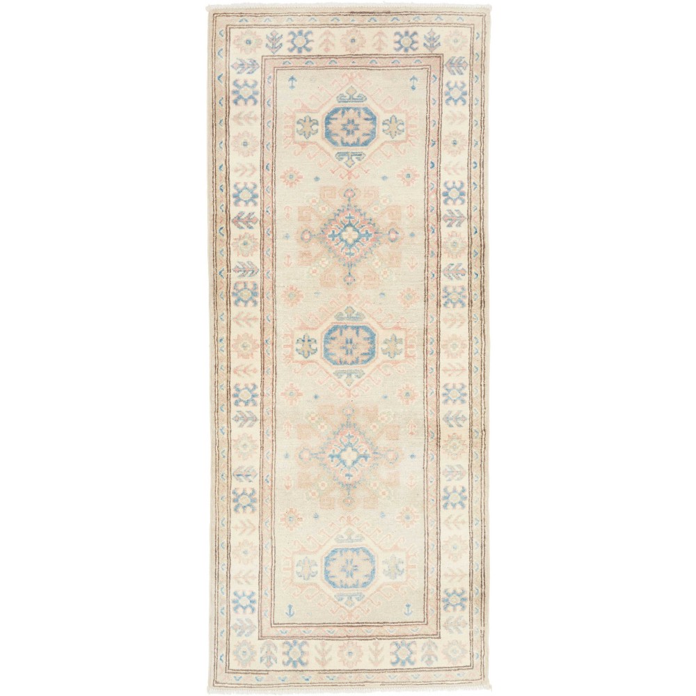 Tappeto Kazak Afghanistan bianco beige 80x197