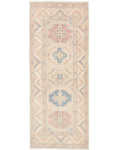Tappeto Kazak Afghanistan bianco giallo 81x201