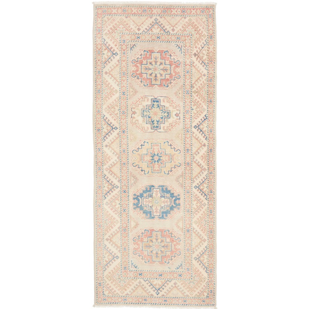 Tappeto Kazak Afghanistan bianco giallo 81x201