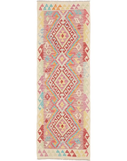 Tappeto Kilim Afghanistan beige giallo 63x193