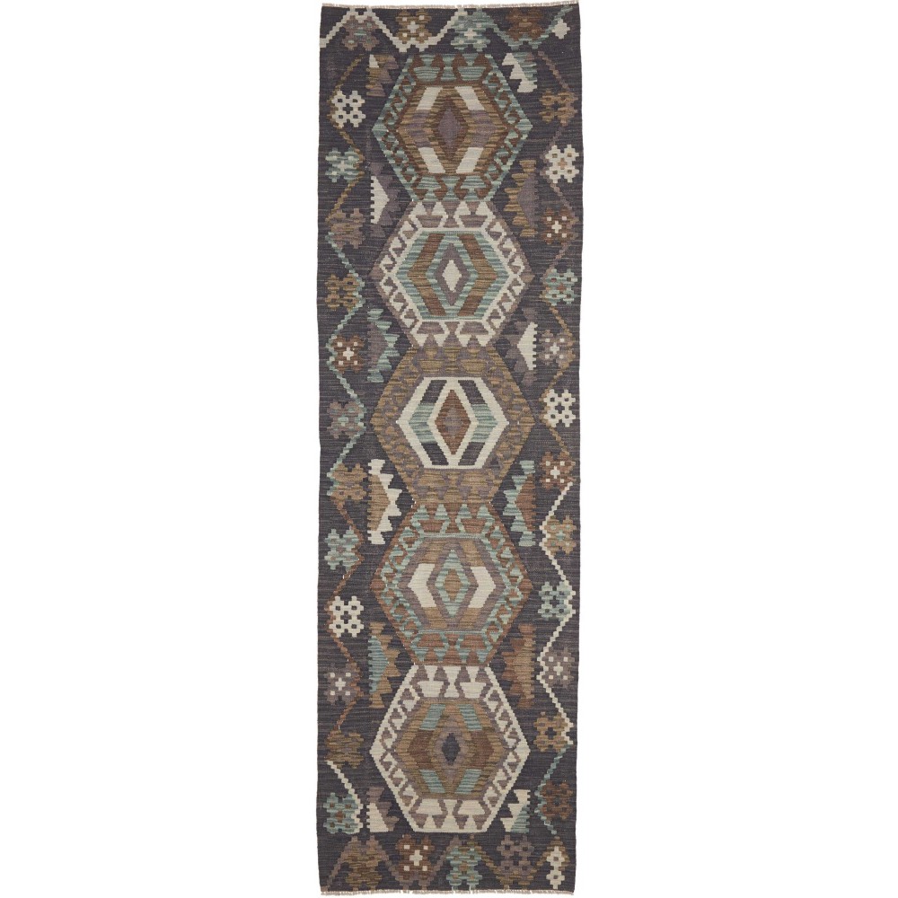 Tappeto Kilim Afghanistan azzurro beige 85x286