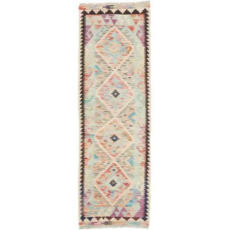 Tappeto Kilim Afghanistan beige bianco 62x193