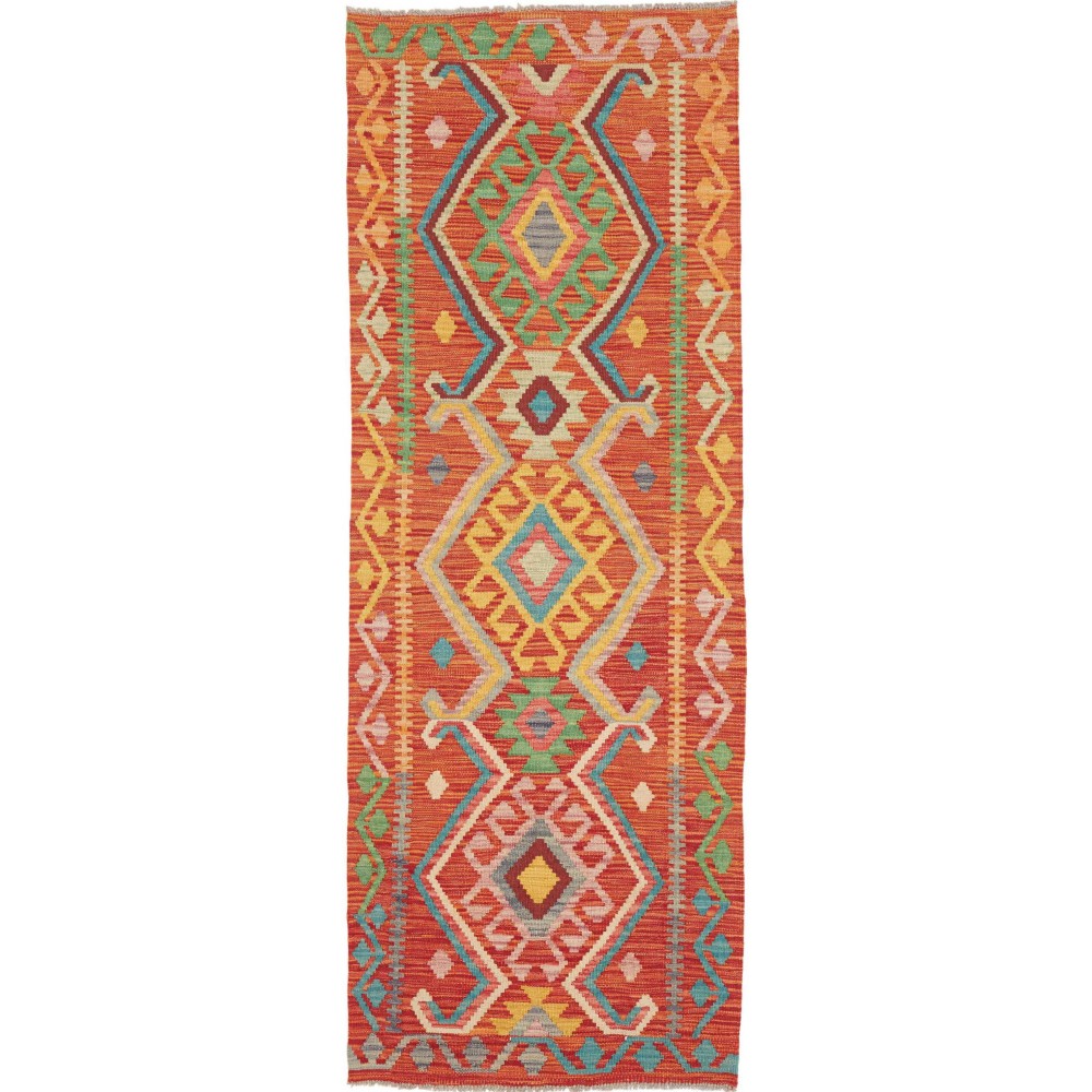 Tappeto Kilim Afghanistan rosso marrone 69x193