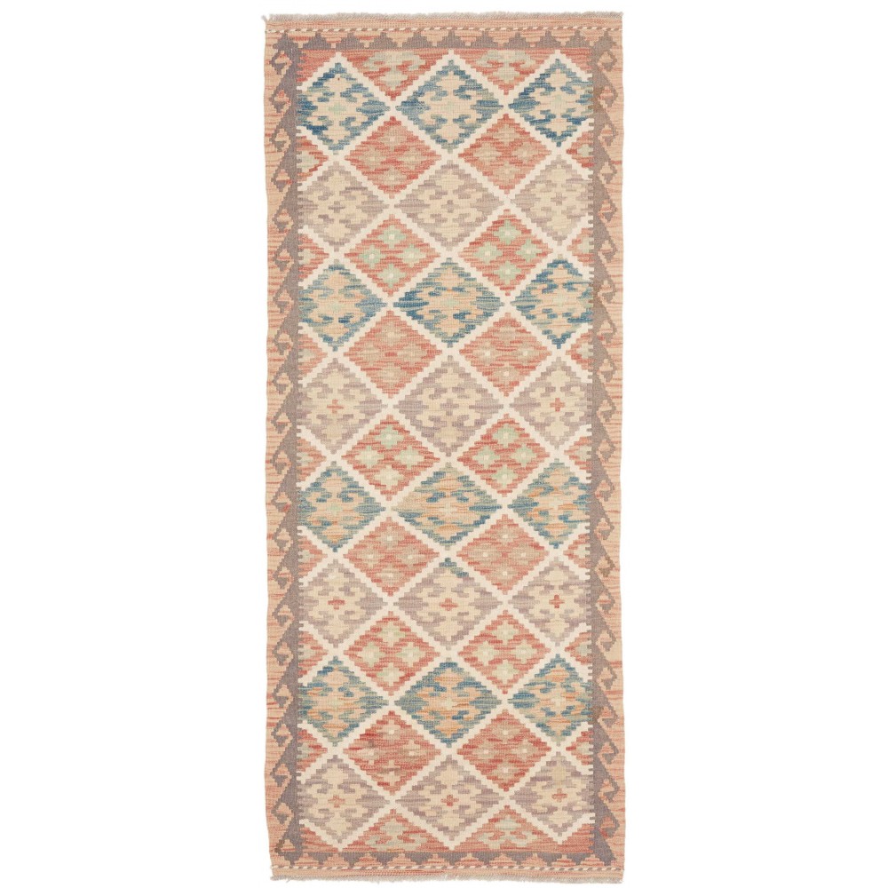Tappeto Kilim Afghanistan marrone azzurro 79x199