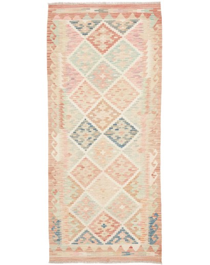 Tappeto Kilim Afghanistan giallo azzurro 86x198