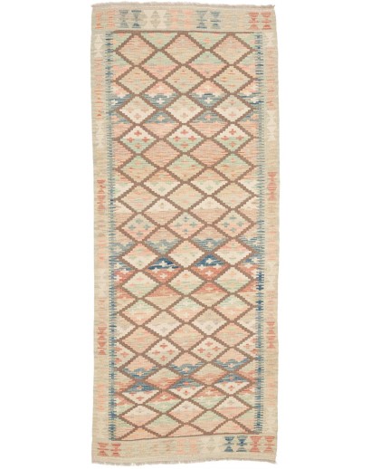 Tappeto Kilim Afghanistan marrone bianco 84x200