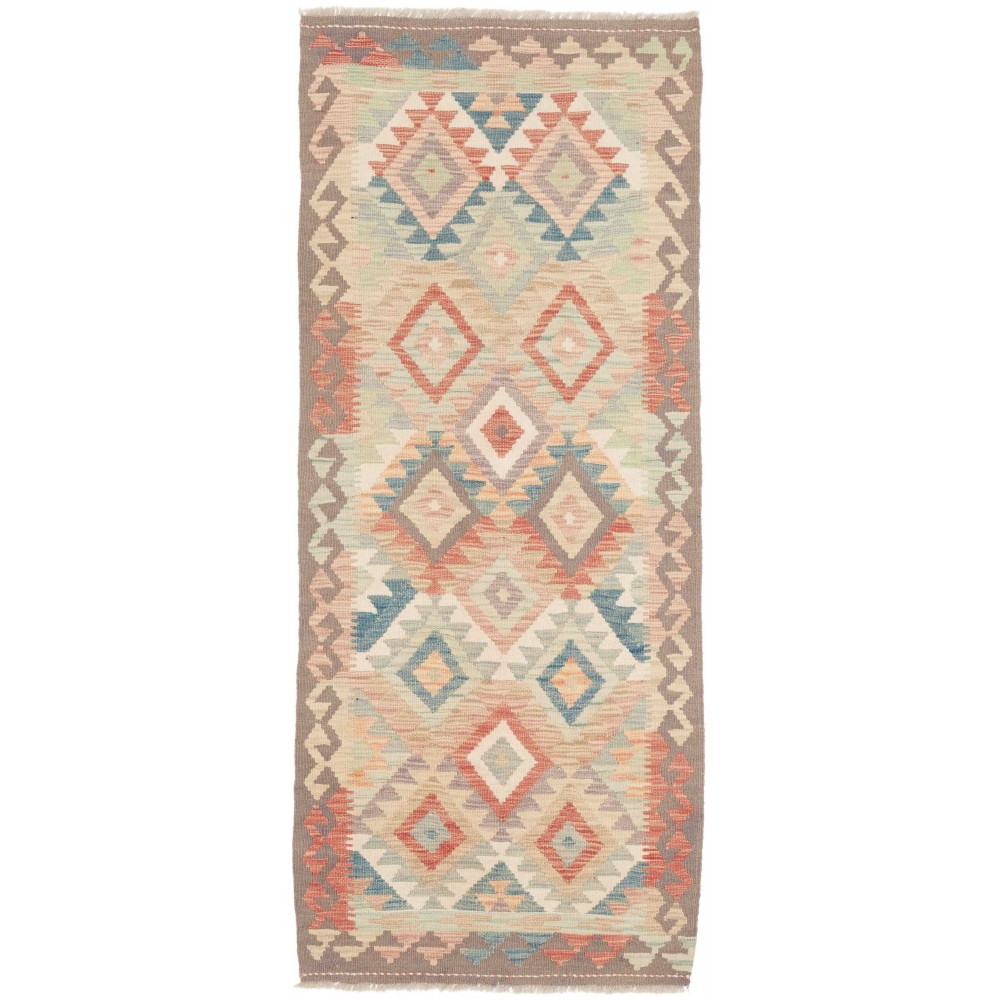Tappeto Kilim Afghanistan marrone bianco 80x194