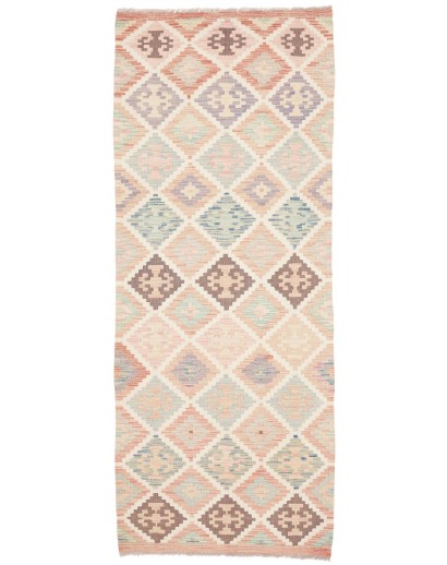 Tappeto Kilim Afghanistan bianco marrone 81x200