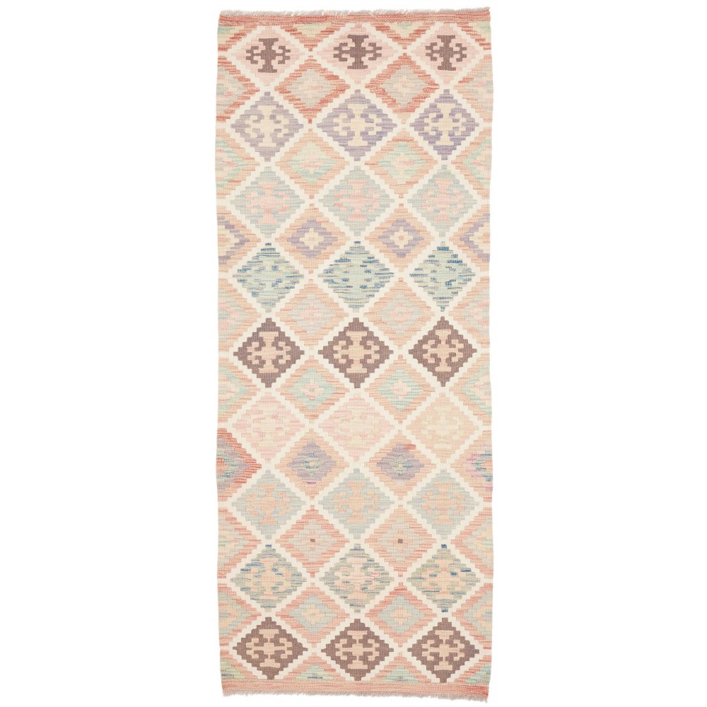 Tappeto Kilim Afghanistan bianco marrone 81x200