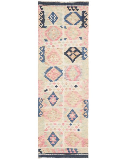 Tappeto Kilim Afghanistan giallo grigio 62x193