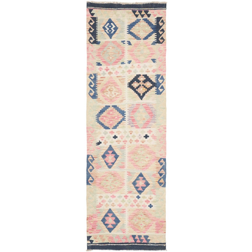 Tappeto Kilim Afghanistan giallo grigio 62x193