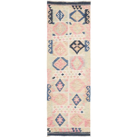 Tappeto Kilim Afghanistan giallo grigio 62x193