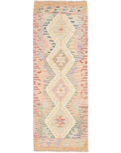 Tappeto Kilim Afghanistan giallo azzurro 62x170