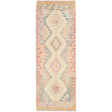 Tappeto Kilim Afghanistan giallo azzurro 62x170