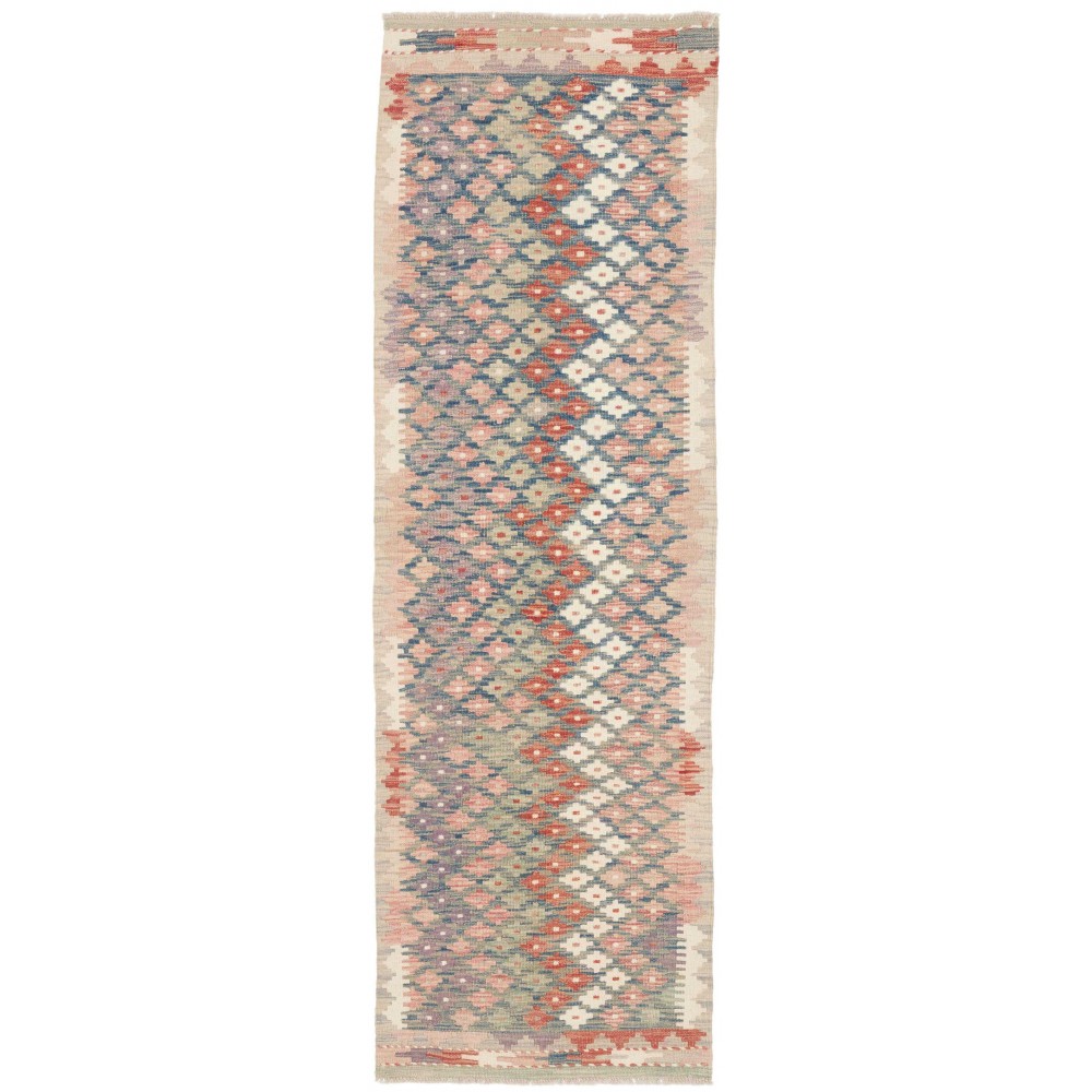 Tappeto Kilim Afghanistan marrone azzurro 60x193