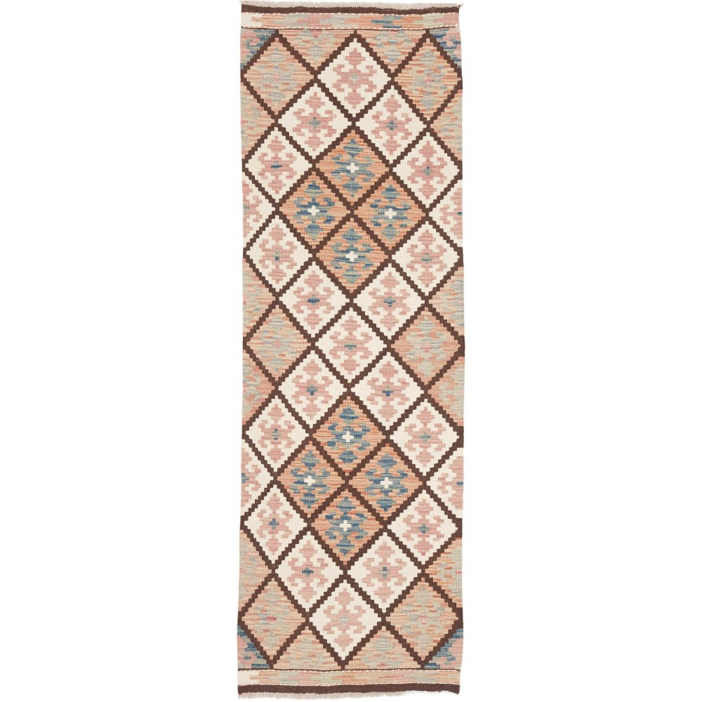 Tappeto Kilim Afghanistan beige verde 60x190