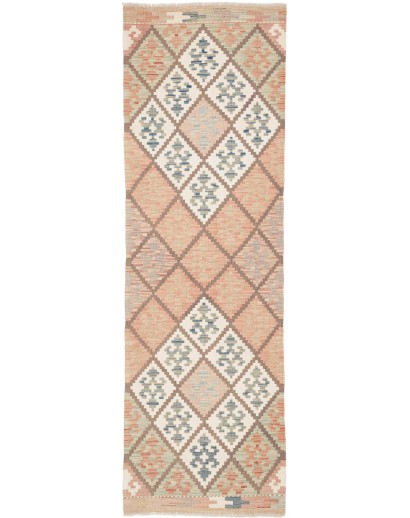 Tappeto Kilim Afghanistan marrone bianco 61x198