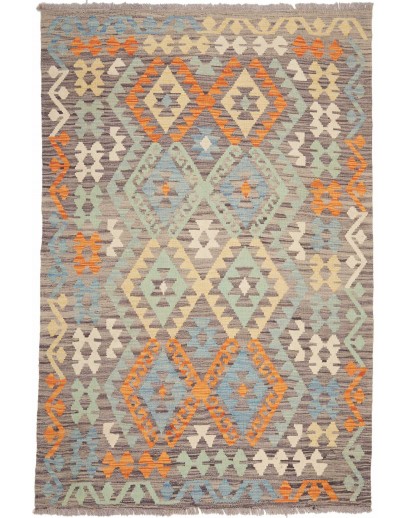 Tappeto Kilim Afghanistan marrone azzurro 123x174