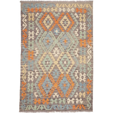 Tappeto Kilim Afghanistan marrone azzurro 123x174