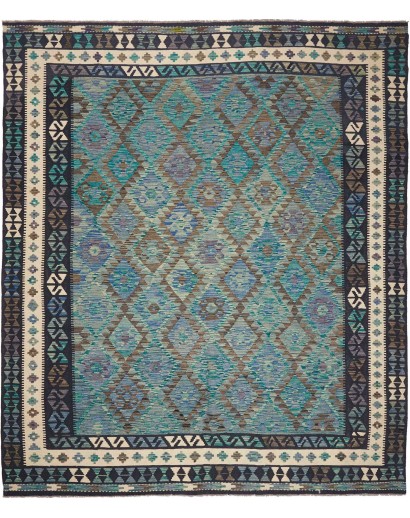 Tappeto Kilim Afghanistan azzurro beige 252x292