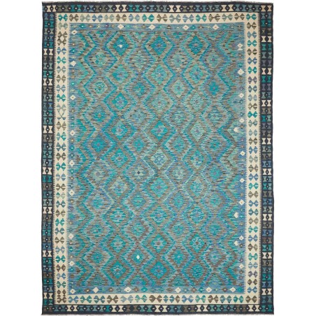 Tappeto Kilim Afghanistan grigio bianco 255x344